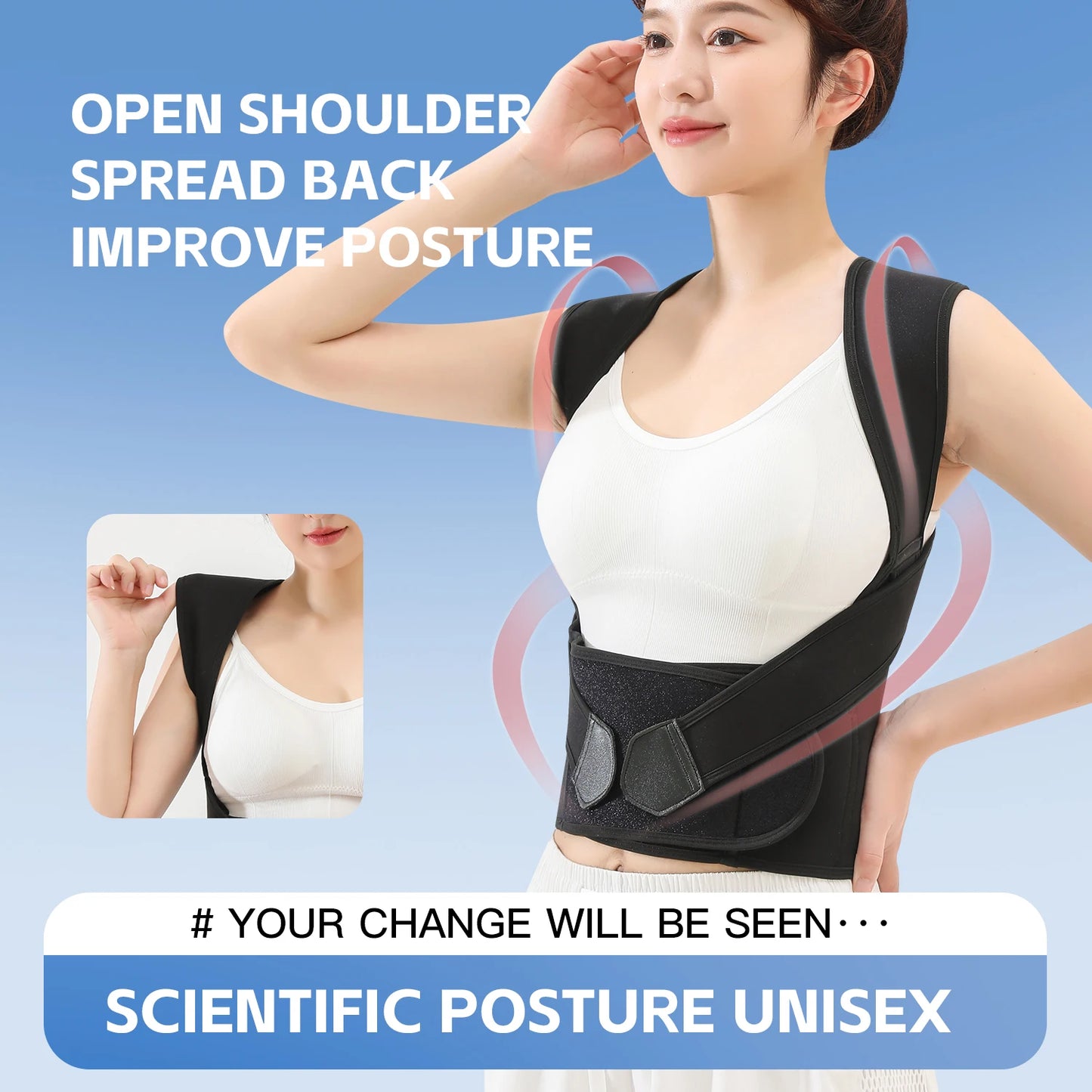 Black Posture Corrector Brace