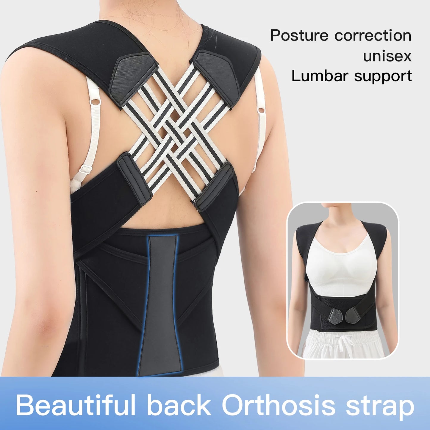 Black Posture Corrector Brace